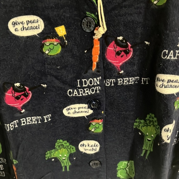 NWT PJ Salvage Size M Veggie Puns Flannel PJ Set *Price Firm* - Picture 3 of 4